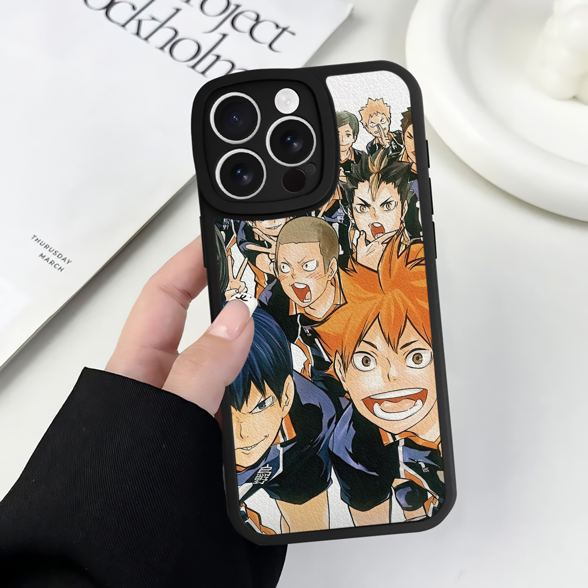 （画像用） ハイキュー!! Haikyu!! 【iPhone 16シリーズ対応】シリコンスマホケース（レザー調） 材質：シリコン